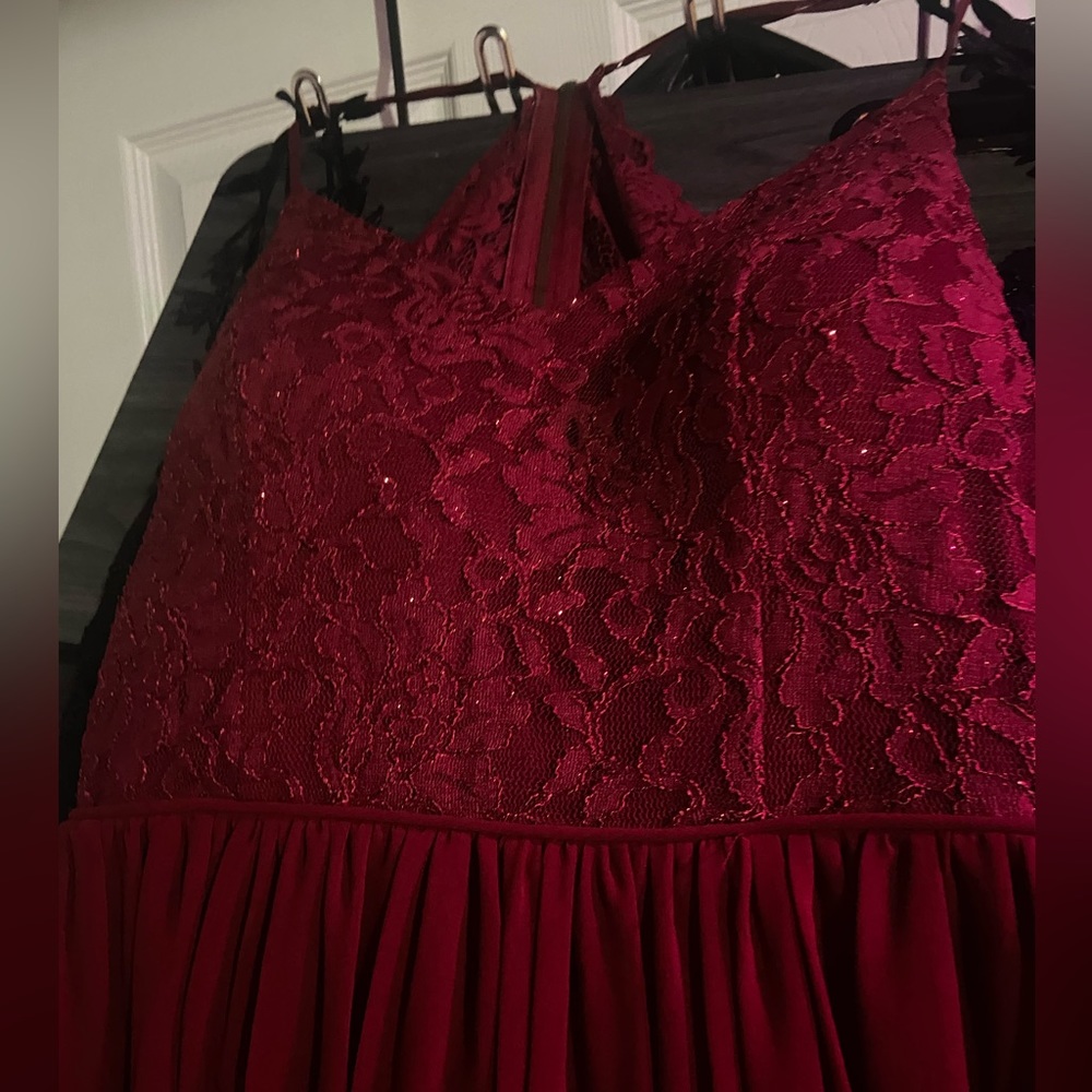 Red full length gown